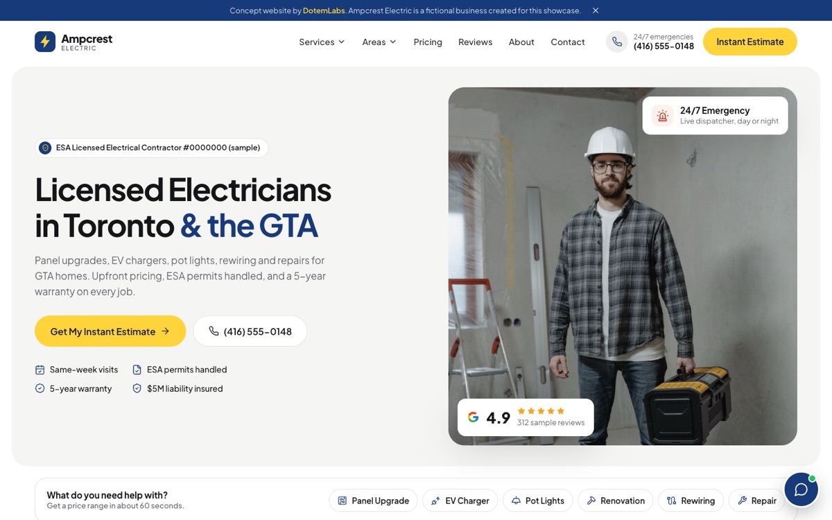 A website designed by Dotem Labs